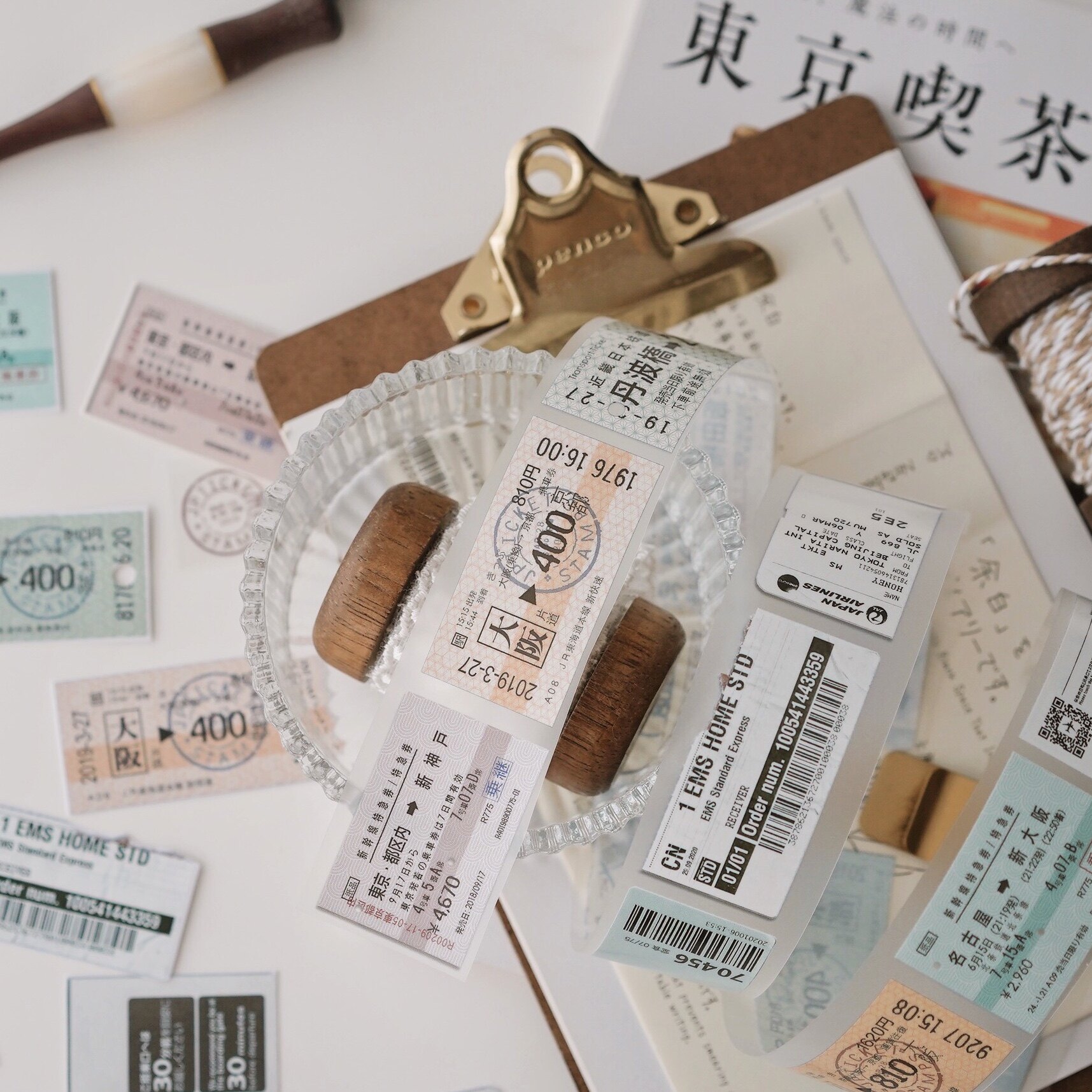 栖柒屿第五季票藏搭乘券手帐胶带pet票据日文百搭日系盐系栗之酱