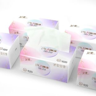 兰奇桦润520系抽纸巾4层加厚整箱批发大包家用实惠餐巾纸面巾纸抽