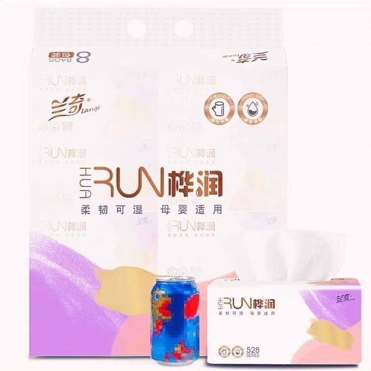 兰奇桦润抽528系纸巾四层加厚大包家用实惠餐巾纸面巾纸卫生纸图片