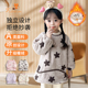 男女童暖暖绒加厚罩衣宝宝吃饭围兜可爱保暖长袖 女孩围裙防脏防水