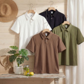 定制翻领男女通用短袖 工作服常规企业团建商务logo印字 polo衫