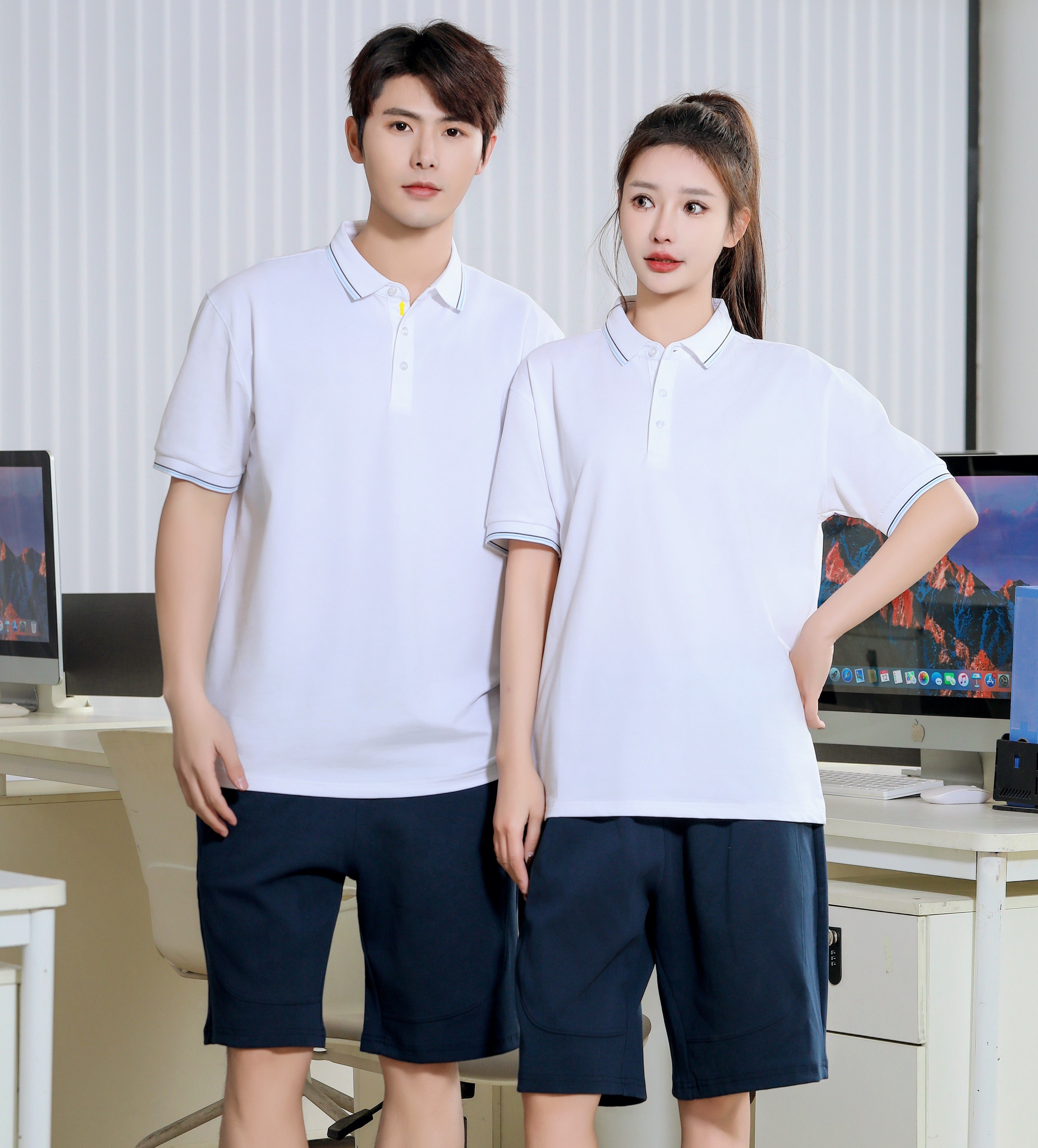 工作服POLO衫定制印LOGO印字广告文化衫夏季翻领短袖T恤团建工装