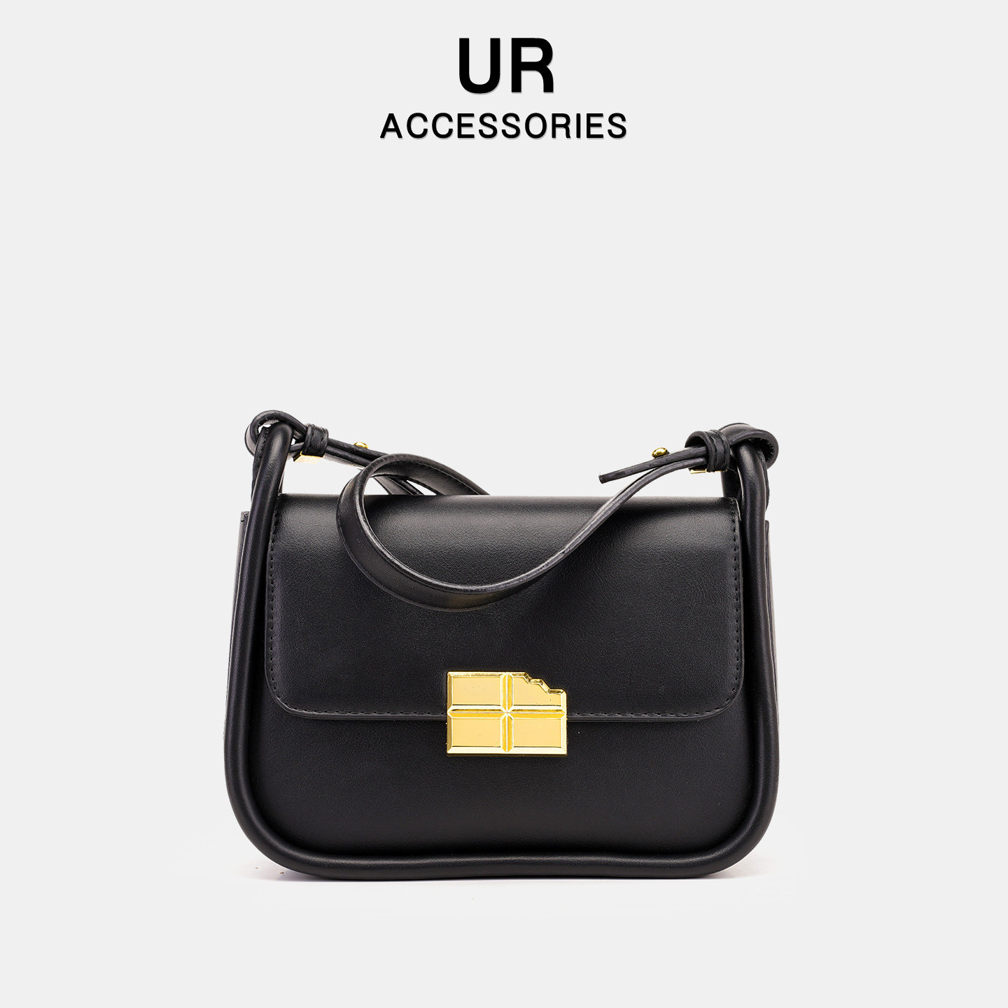 UR豆腐包包女包2025新款欧美时尚单肩斜挎包金属扣女包百搭通勤包