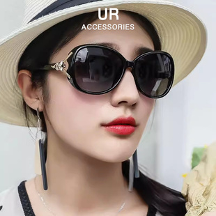 UR防晒开车墨镜2025新款防紫外线圆脸太阳眼镜网红时尚狐狸头女款