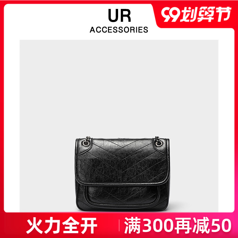 风单肩女包OL新款潮欧美风时尚链条包女斜挎包职场2020流浪包包UR