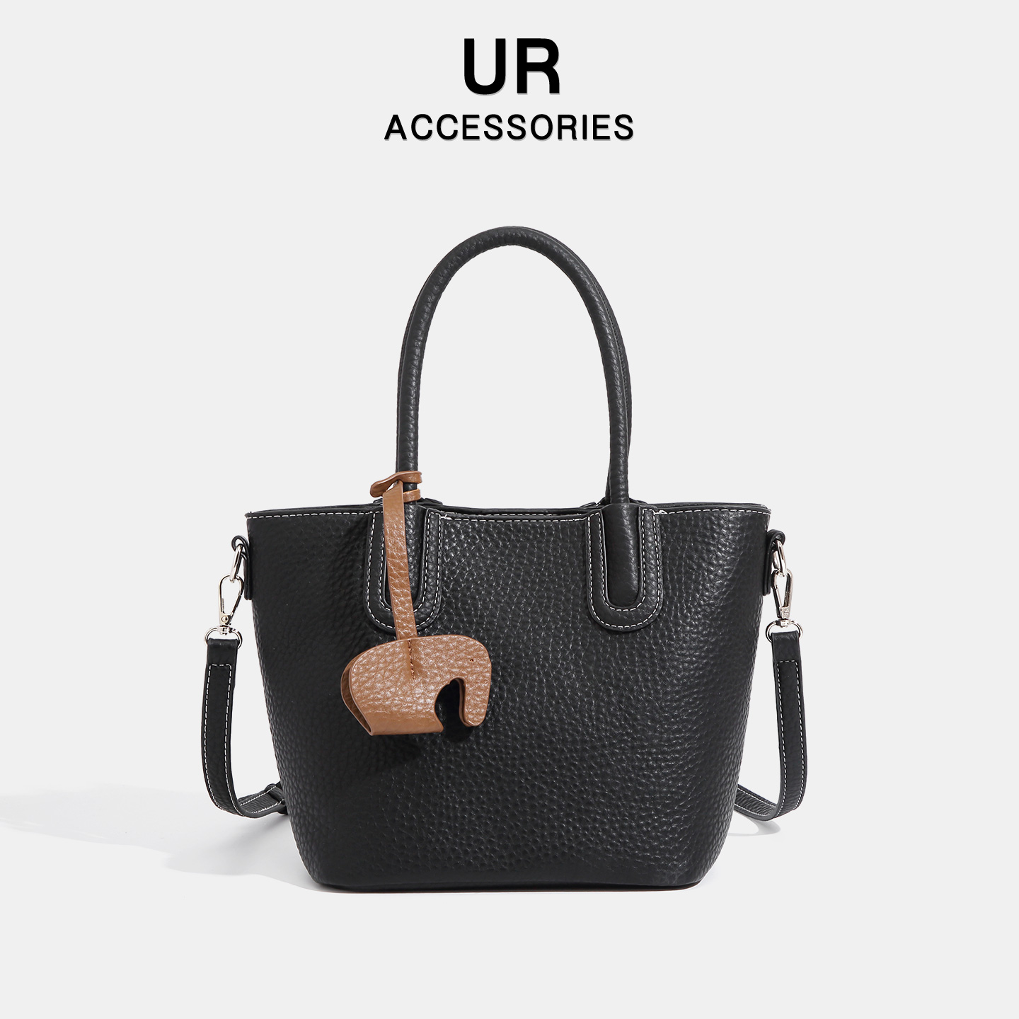 【旗舰店】质感荔枝纹菜篮子包