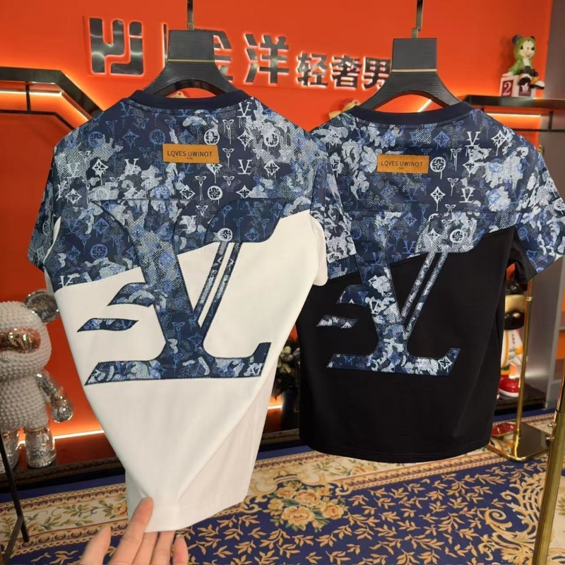 欧货AN&LV/岸绿夏季2025新款休闲刺绣潮牌时尚短袖T恤半袖男士修