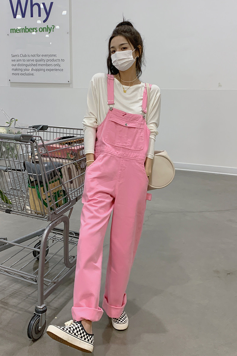 【现货】春季新款小个子直筒宽松牛仔背带裤2C371-S165-P115-K168,女装牛仔裤,2C120