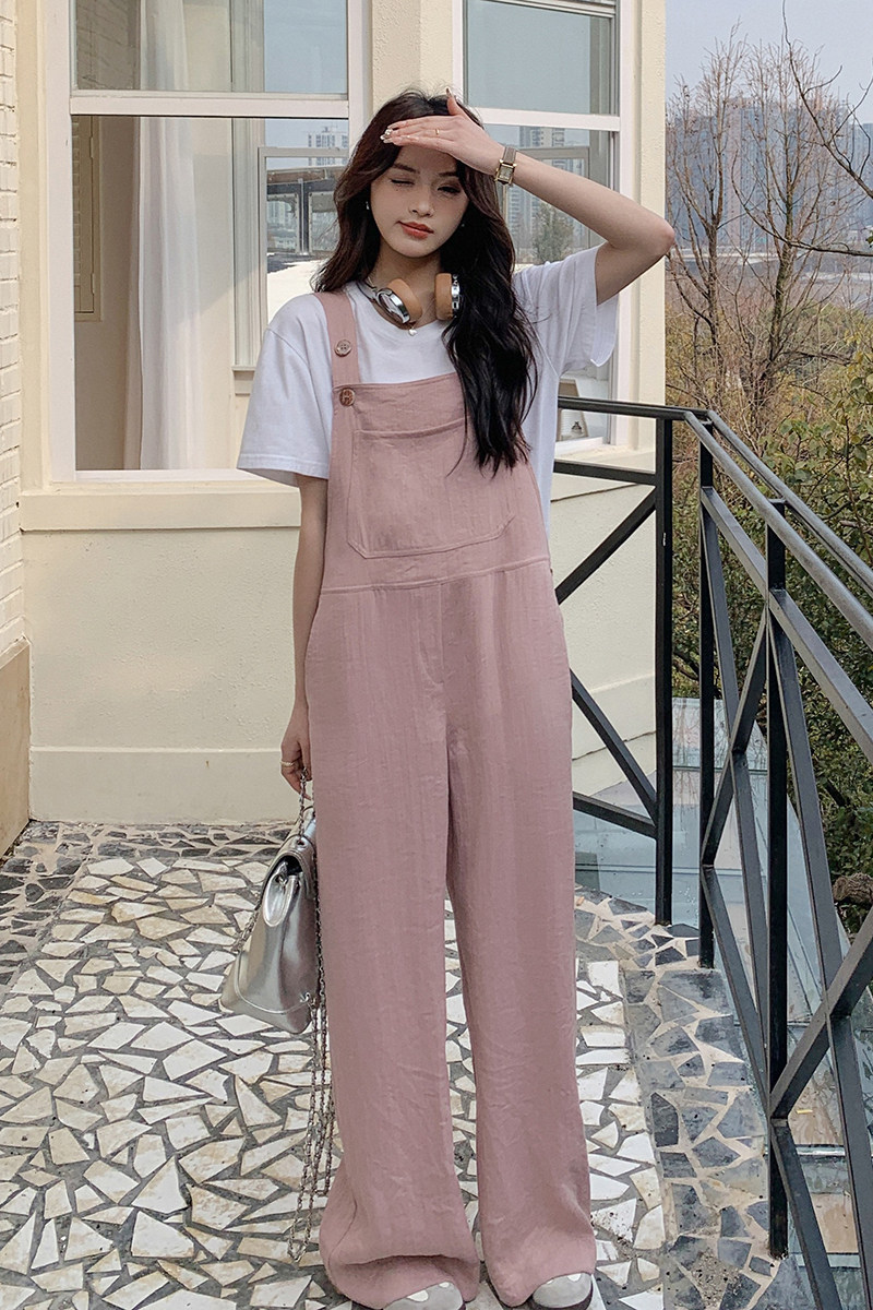 现货2025夏季阔腿背带裤C120-8595-P115-K168,女装休闲裤,2C120