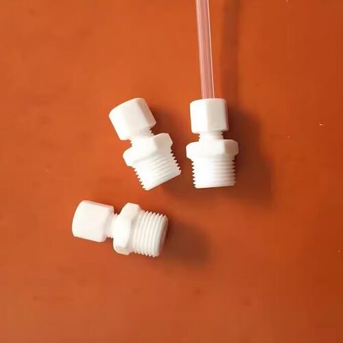 NPT四氟外牙卡套直通接头防腐