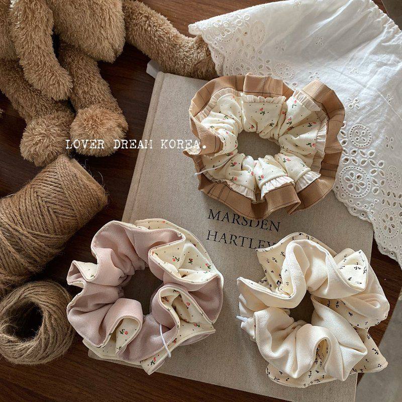 韩版小碎花森系文艺甜美小仙女马尾大肠发圈清新麻花辫发绳发饰女