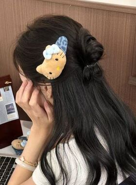 蓝色蝴蝶结黑皮Kitty发夹碎发夹