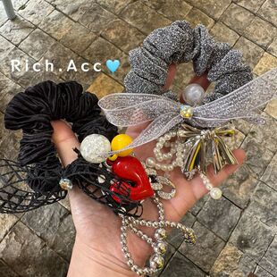 韩国东大门小众不撞款 发圈 没错是超好看 爱心流苏头绳 实拍