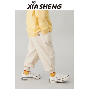 男女童加绒长裤 新款 宝宝宽松裤 秋冬装 子儿童老爹裤 夏生百搭蹲蹲裤