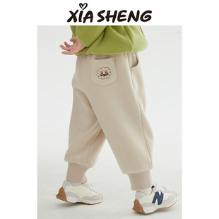 摇粒绒颗粒绒束脚裤 男女童裤子儿童卫裤休闲裤宝宝长裤春秋