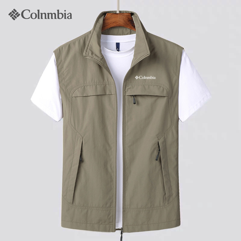 哥伦夏季马甲男士网眼透气薄款夹克外套速干背心钓鱼休闲摄影马夹