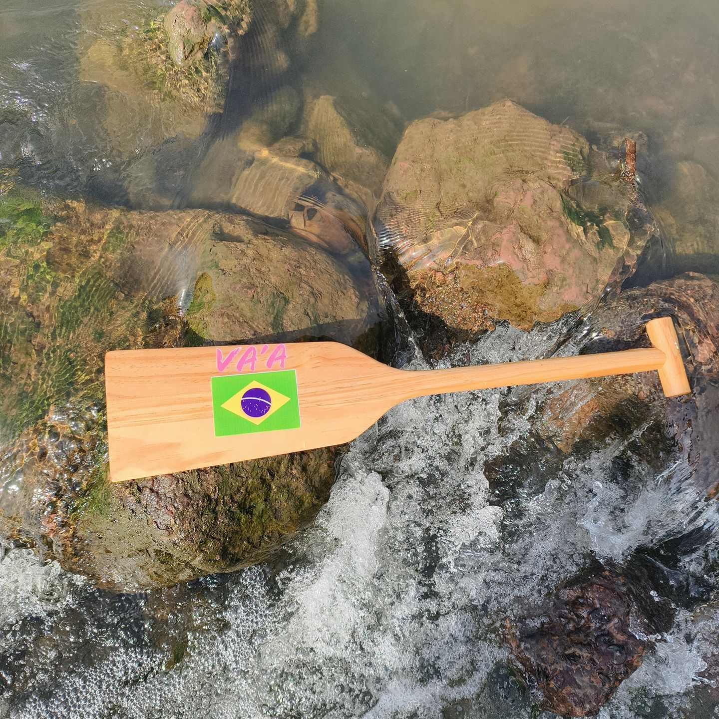 巴西国旗 70cmT型桨划水桨划船浆 木浆定制浆 急救浆应急短浆小桨