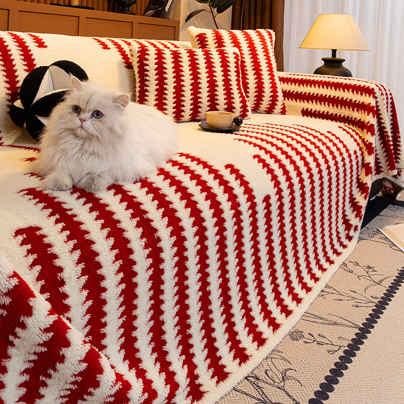 2025轻奢毛绒沙发盖布巾加厚防滑沙发毯一整张全盖保暖全包沙发套