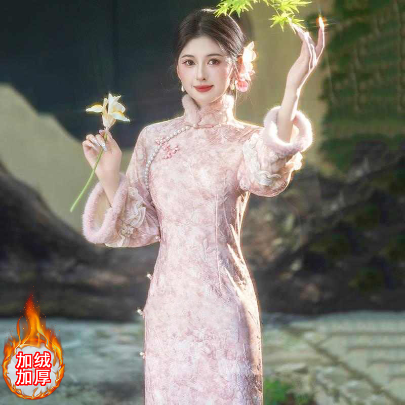 长袖旗袍新中式复古民国风加厚