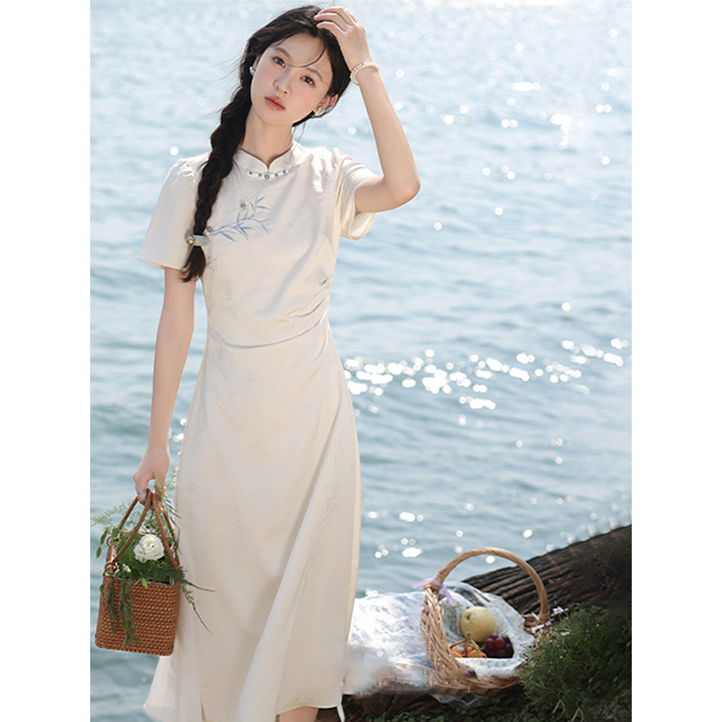 「一梦清欢」杏女夏复古改良旗袍