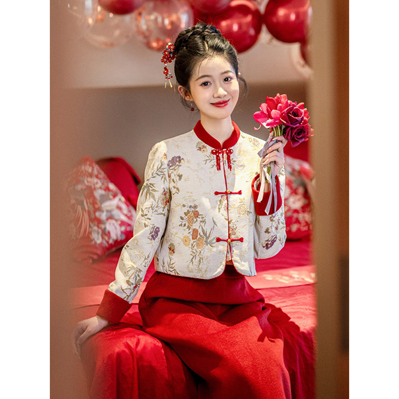 新中式上衣外套女改良旗袍套装