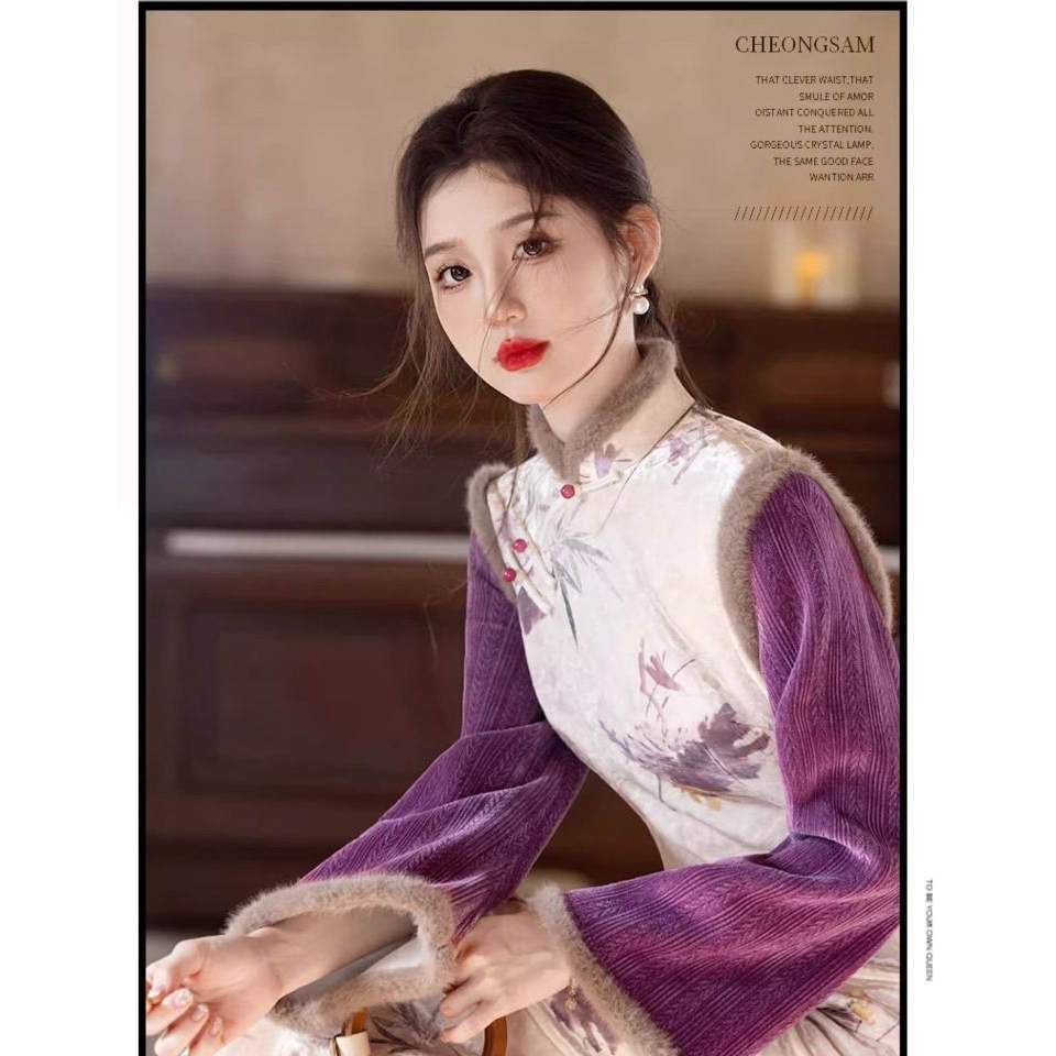 旗袍2025新款高端修身秋冬季长袖