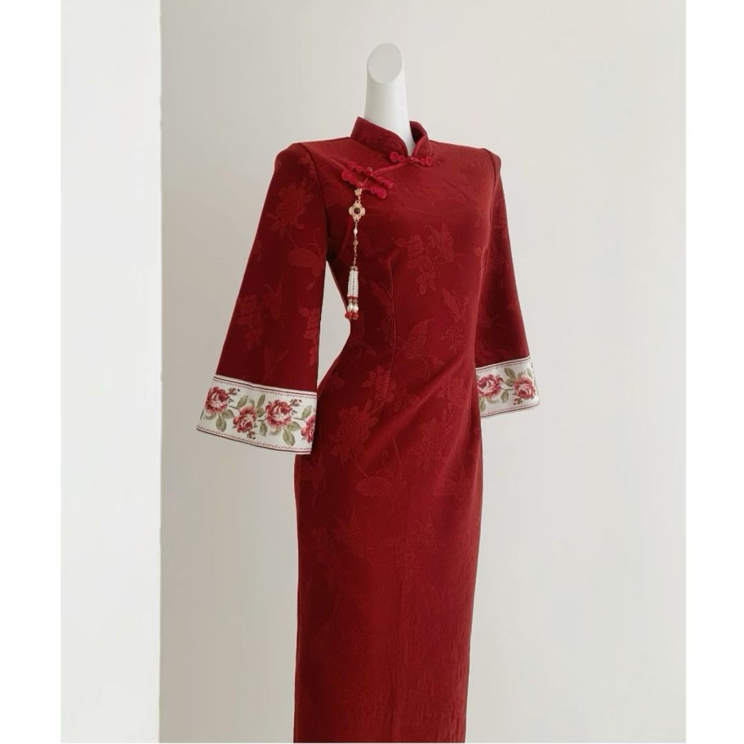 【绯色流芳】自制中式红色旗袍