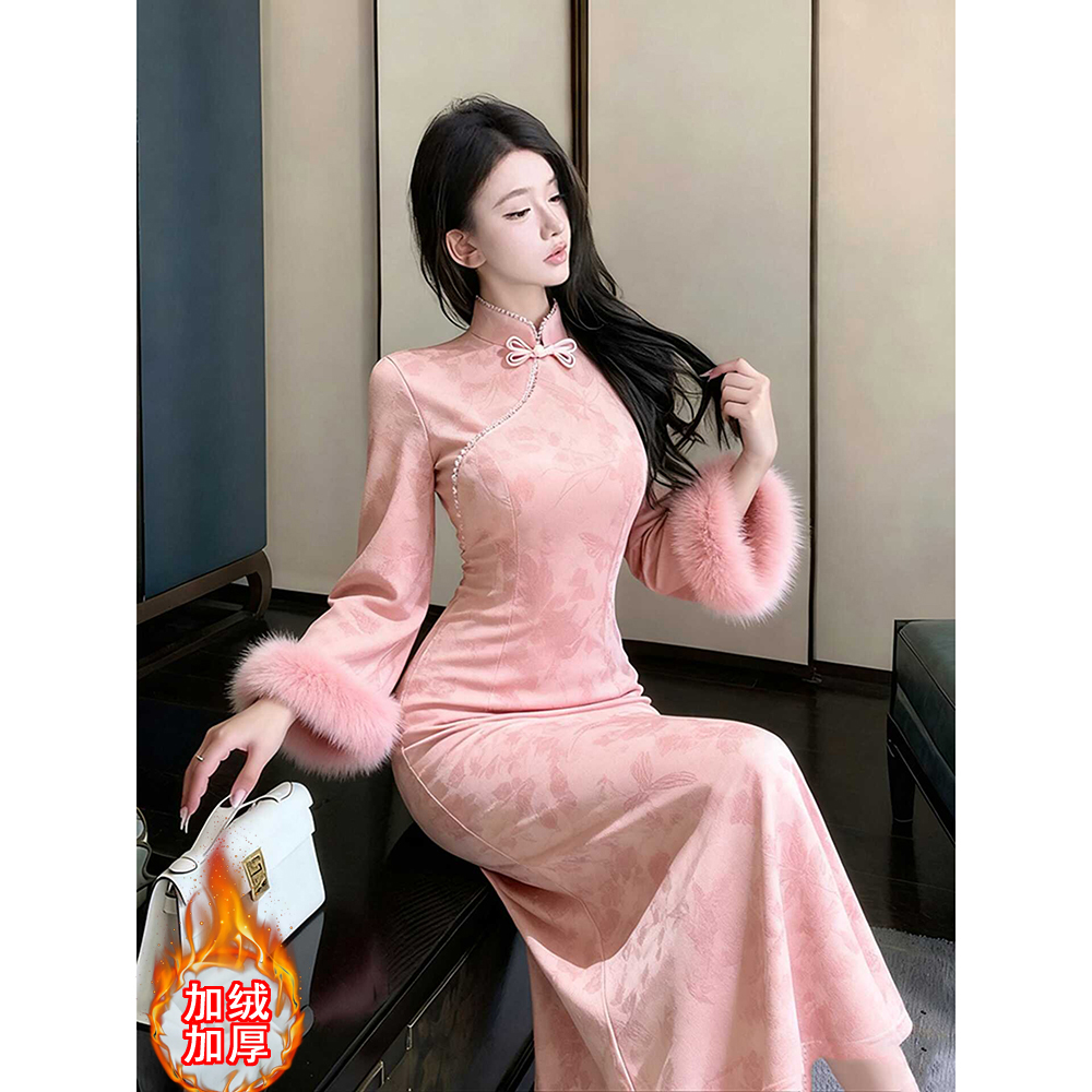 2025秋冬轻奢小众不撞款富家旗袍