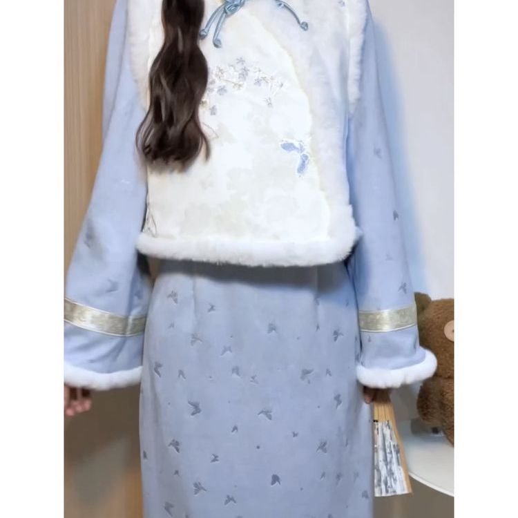 旗袍女新中式冬款加绒加厚日常