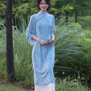 假两件旗袍女气质清冷连衣裙2025新中式国风一尧【岫玉】书卷气