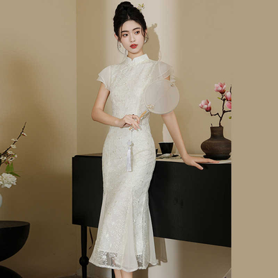 领证登记小礼服鱼尾轻婚纱日常