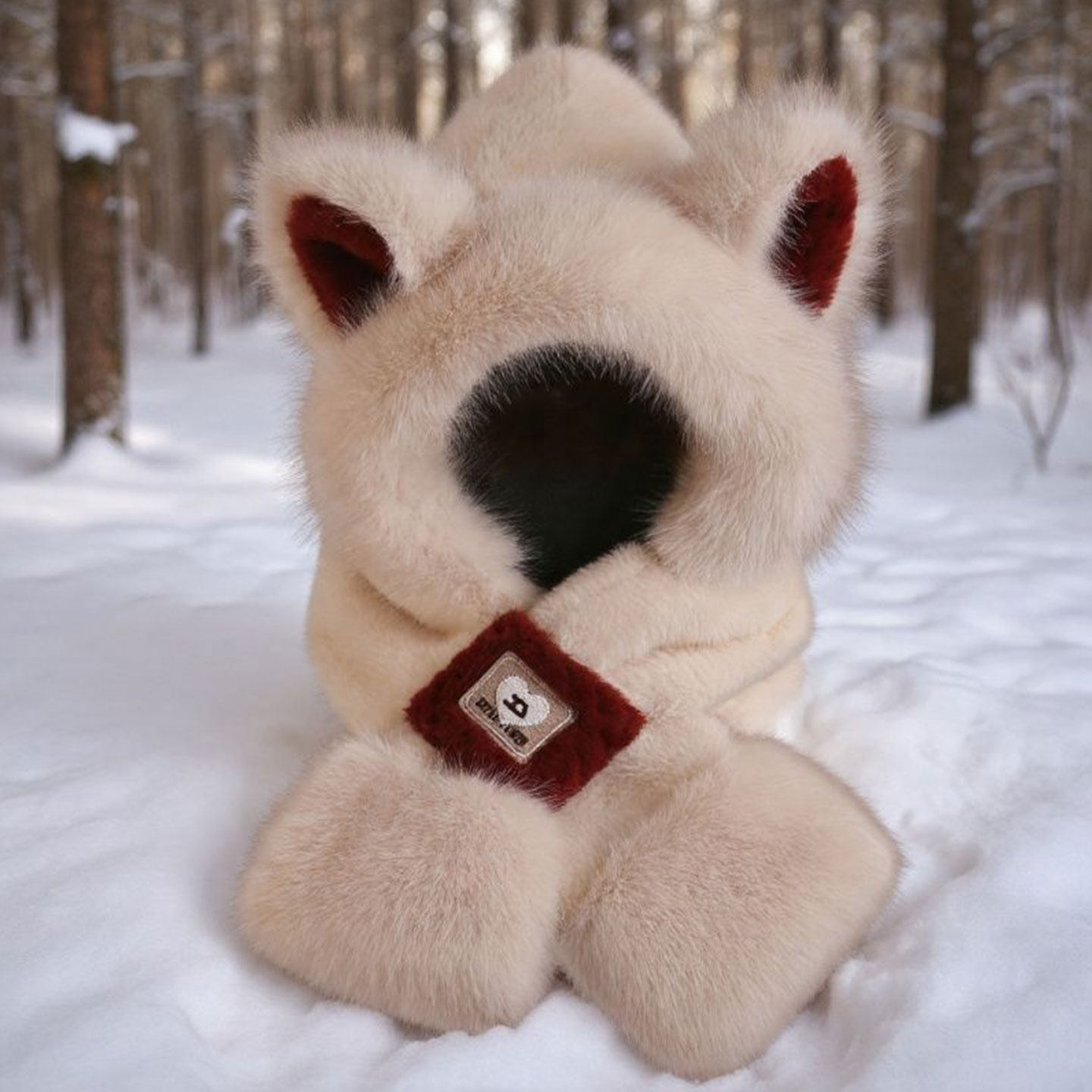 儿童帽子男女童包头帽可爱毛绒狐狸耳朵帽围巾冬季保暖防寒护耳帽,服饰配件/皮带/帽子/围巾,帽子,淘宝优惠券,粉丝福利购,淘宝优惠卷