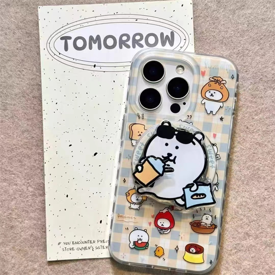 趣味奶昔小熊磁吸支架适用红米k70手机壳60e/40/50note13pro软11防摔8/9全包turbo3女12/k50游戏增强至尊版小