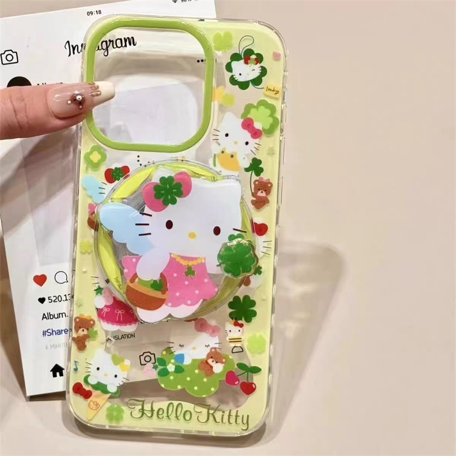 四叶草KT猫萌磁吸支架适用红米k70手机壳60e/40/50note13pro软11防摔8/9全包turbo3女12/k50游戏增强至尊版小