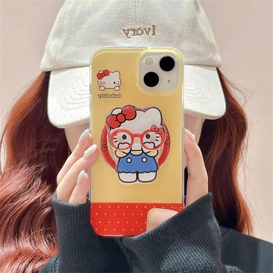 趣味眼镜框KT磁吸支架适用小米14手机壳12软mix4防摔civi3全包10青春版60女k70红米turbo3/note13pro/k50至尊