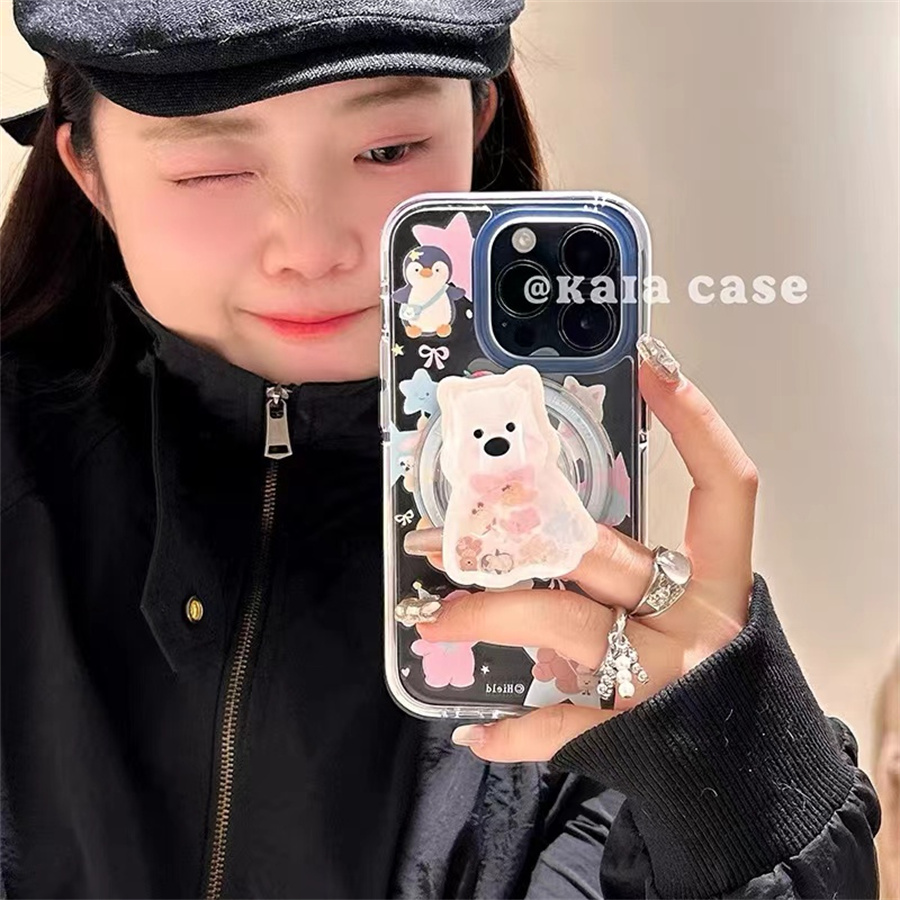 五角星小狗萌磁吸支架适用荣耀90手机壳80se防摔70pro全包x50软女200/magic6手机壳GT华为100/X40i畅玩60PLUS