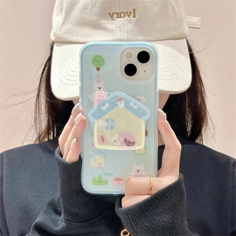 卡通房子小狗磁吸支架适用红米k70手机壳60e/40/50note13pro软11防摔8/9全包turbo3女12/k50游戏增强至尊版小