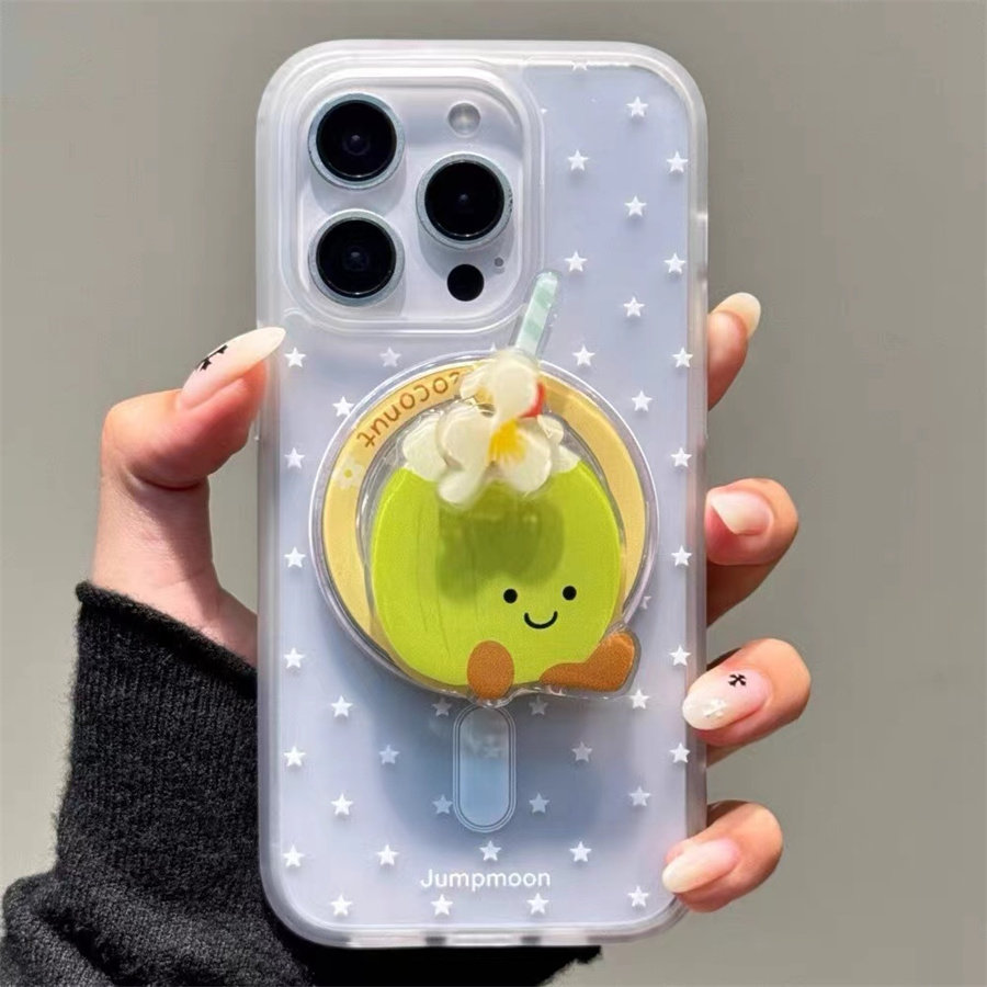 椰子白色星星磁吸支架适用红米k70手机壳60e/40/50note13pro软11防摔8/9全包turbo3女12/k50游戏增强至尊版小