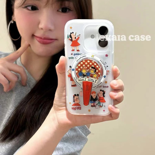 超萌露露话筒磁吸支架适用vivo iQOO12手机壳neo9S软8/10pro全包U3x防摔/z9x turbo/11s新款3/Z6/5S/neo7Se女