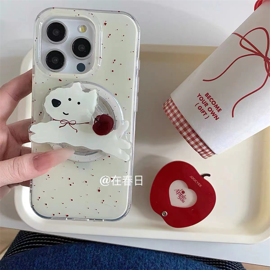 泼墨奔跑小狗磁吸支架适用小米14手机壳12软mix4防摔civi3全包10青春版60女k70红米turbo3/note13pro/k50至尊