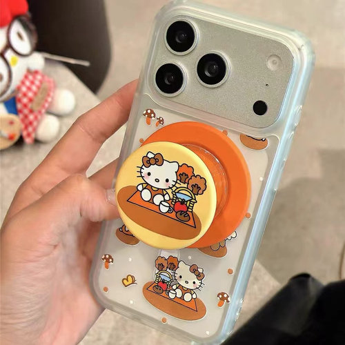 趣味野炊猫猫磁吸支架适用OPPOreno9手机壳10pro软a58/a93/6女72k12x防摔findx7pro/x6/A2pro个性k9创意A1a55