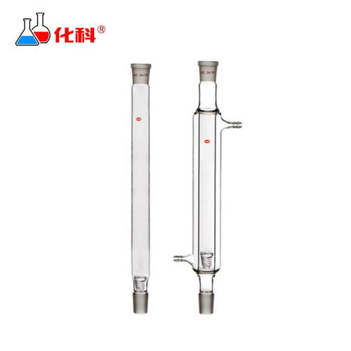 玻璃单双层精馏柱填充式螺旋蛇形圈蒸馏分馏柱管单层300mm/24*24