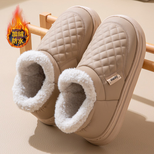 防水包跟棉拖鞋女士秋冬季