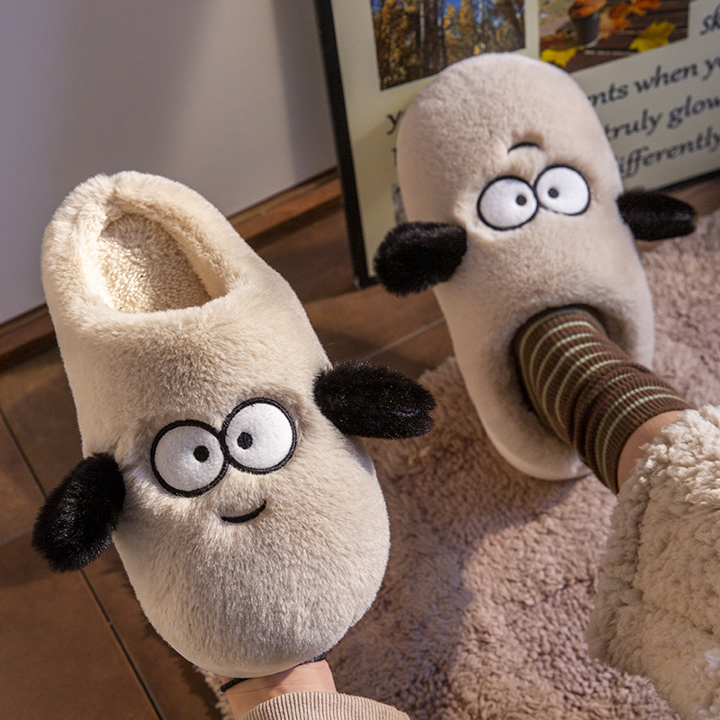 棉拖鞋女士冬季室内家居2024新款厚底防滑保暖可爱毛毛绒棉拖鞋女