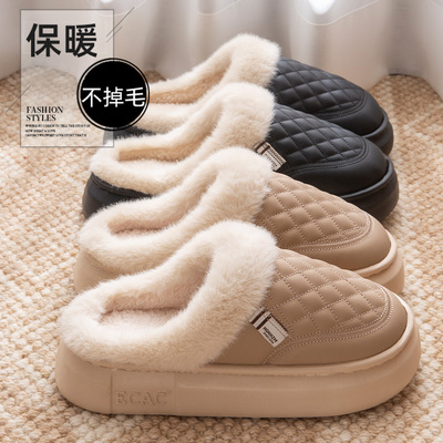 防水棉拖鞋女款冬季居家外穿防滑