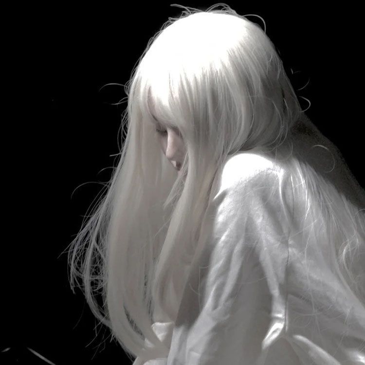 Lolita假发主播女团Lisa长直发甜美可爱浅白金色自然JK网红全头套