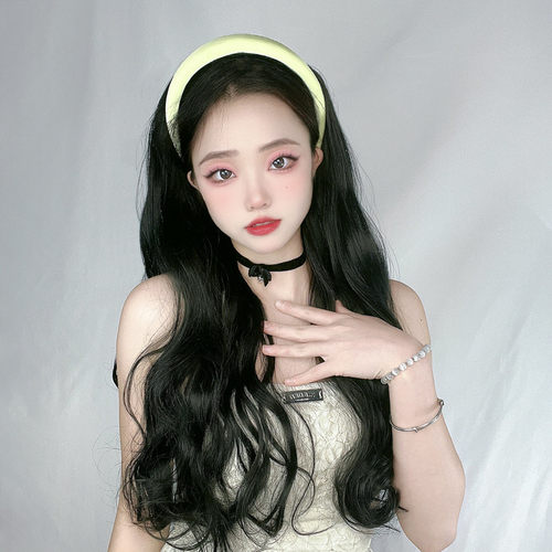 懒人发箍假发女长卷发U型半头套一体式蓬松长发大波浪假发货源商