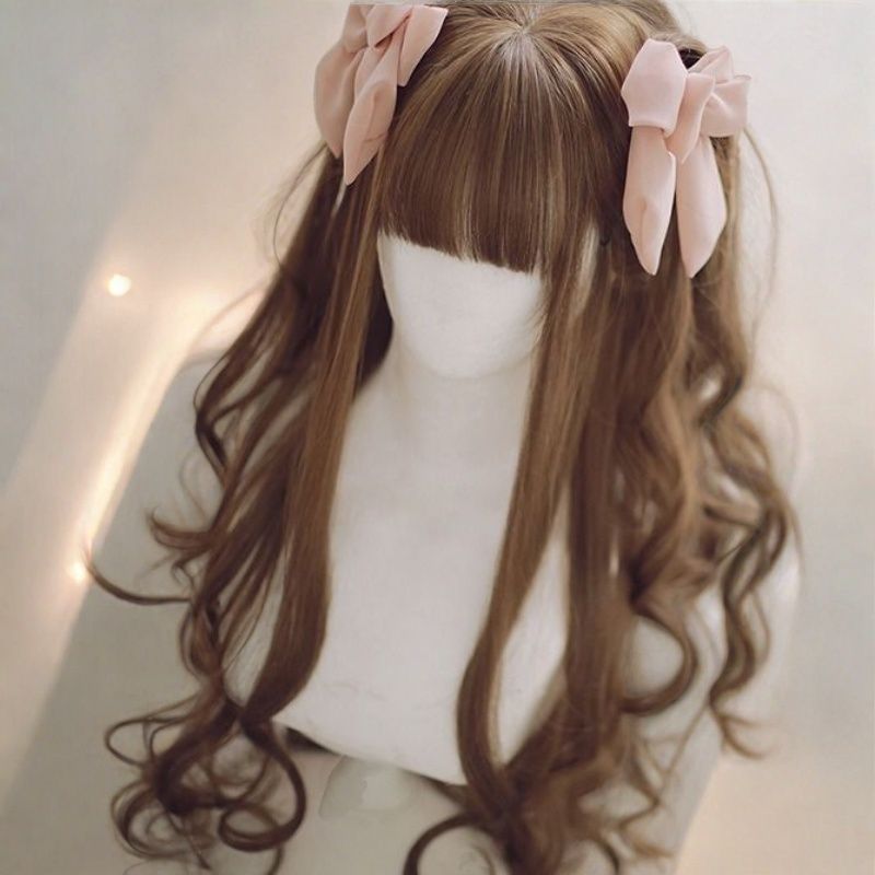 日系洛丽塔软妹lolita假发男女装 CD大佬空气刘海长卷发大波浪COS