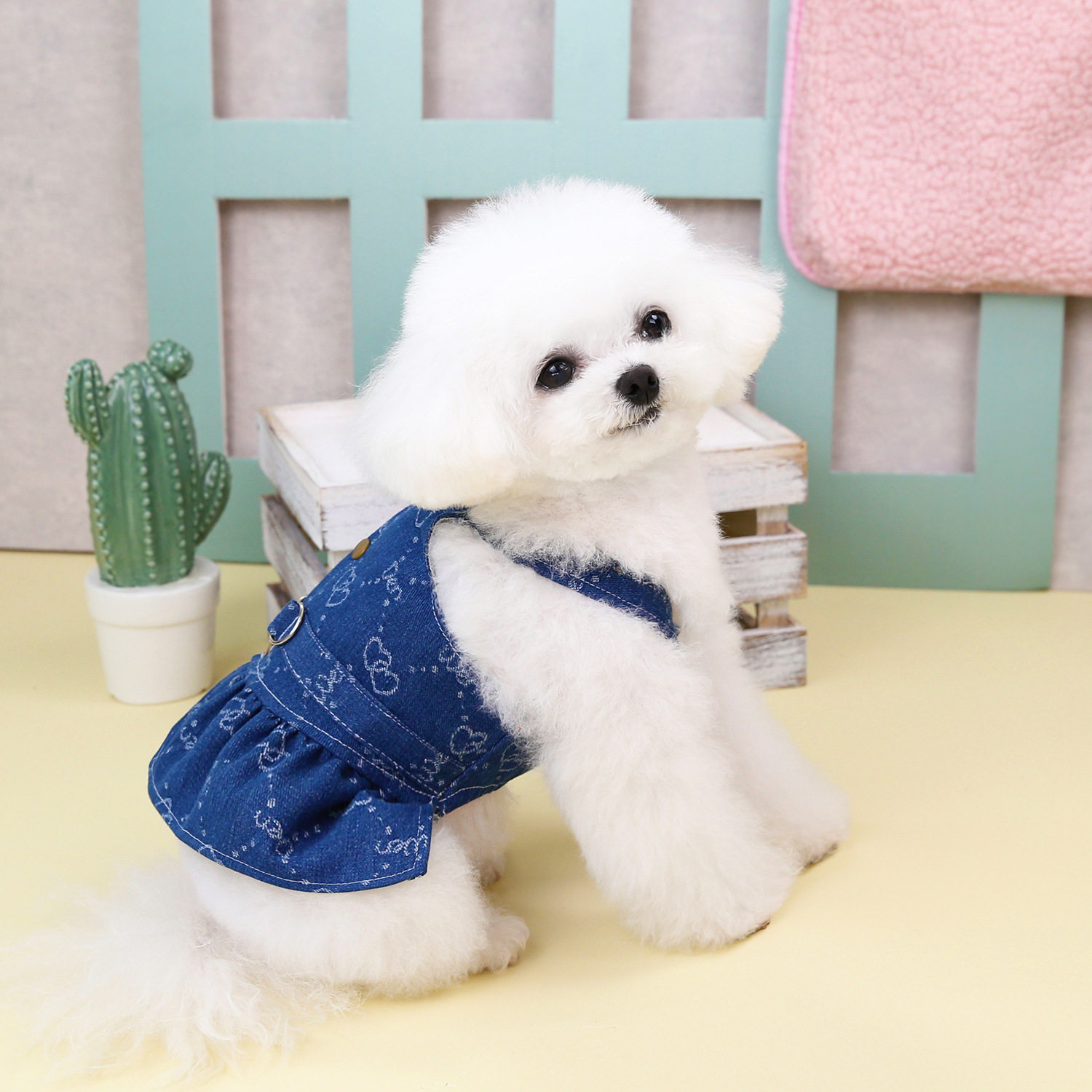 宠物衣服新品春夏小狗服装厂家宠物用品24牛仔裙情侣装裙子