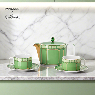 施华洛世奇Swarovski x Rosenthal Signum系列5件套茶具